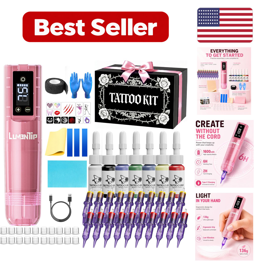 Wireless Tattoo Kit - 55 Pack Pink