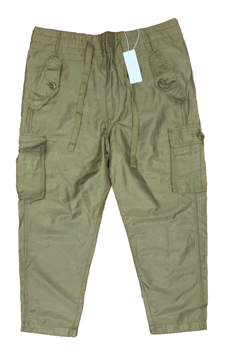 NWT Vince Olive Green Cargo Utility Pants Women\'s L Linen Cupro $440