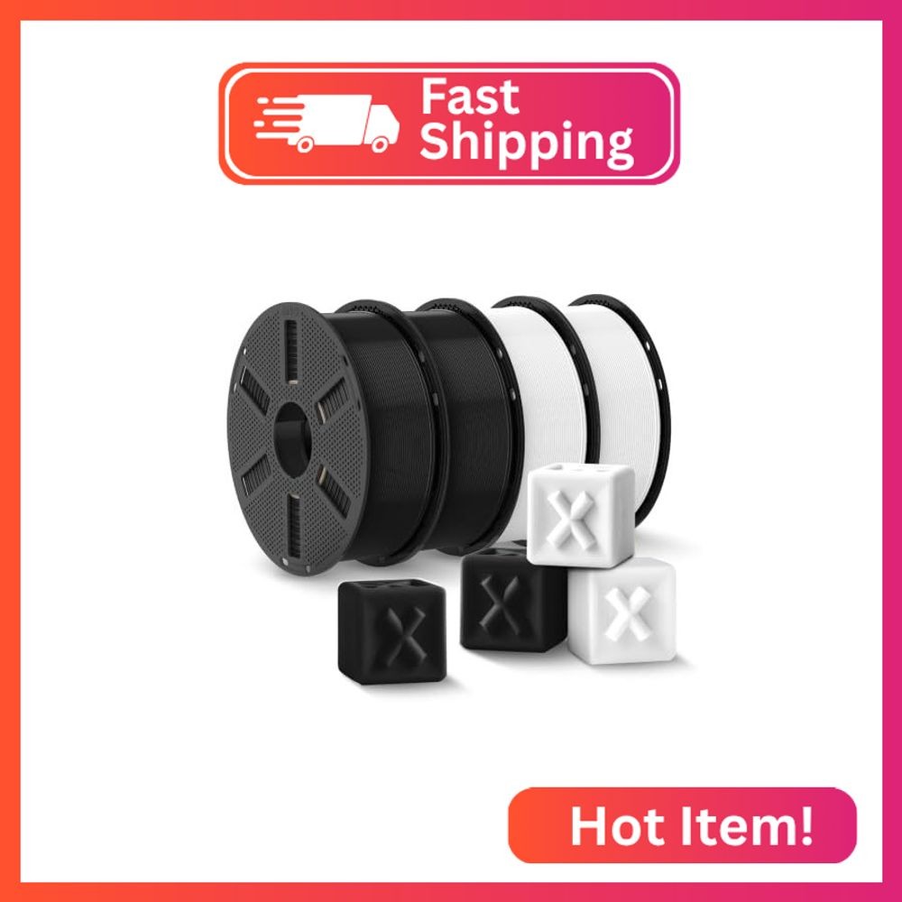 JAYO PLA+ Filament Bundle (Black+White) 1.75mm, 1.1KG per Spool, 4 Rolls