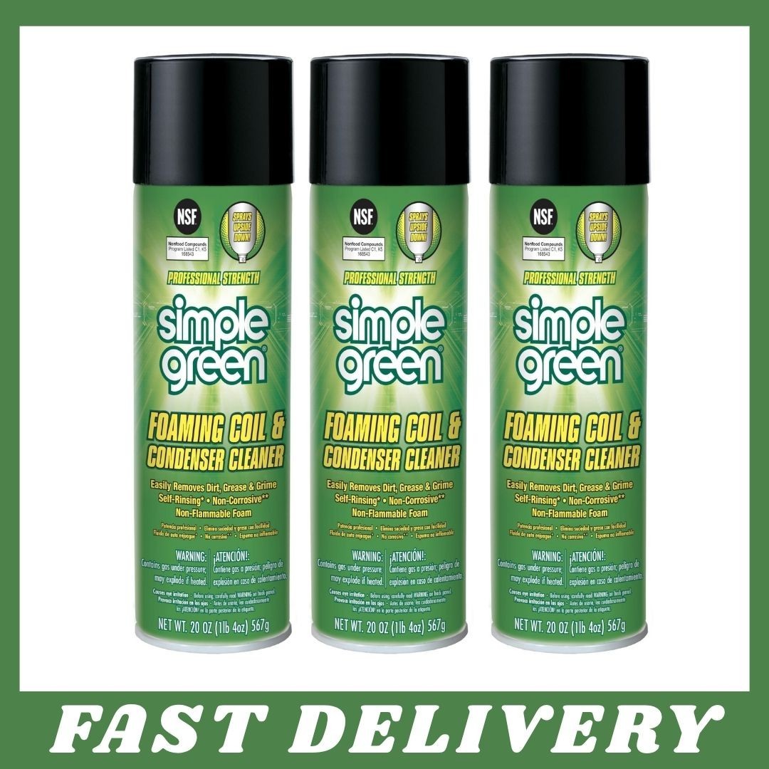 Simple Green Foaming Coil Cleaner 20 oz Aerosol Pack of 3 HVAC Cleaner