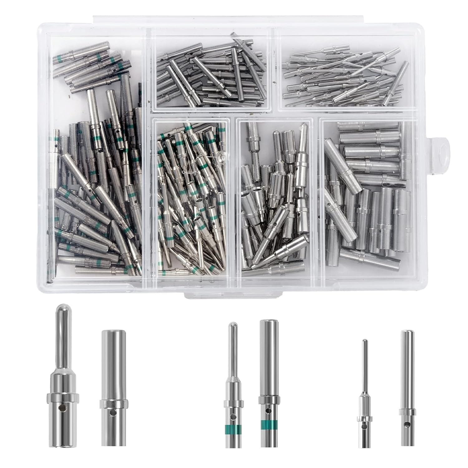 200PCS Solid Pin Connector Kit for Deutsch Connectors - Closed Barrel Contacts