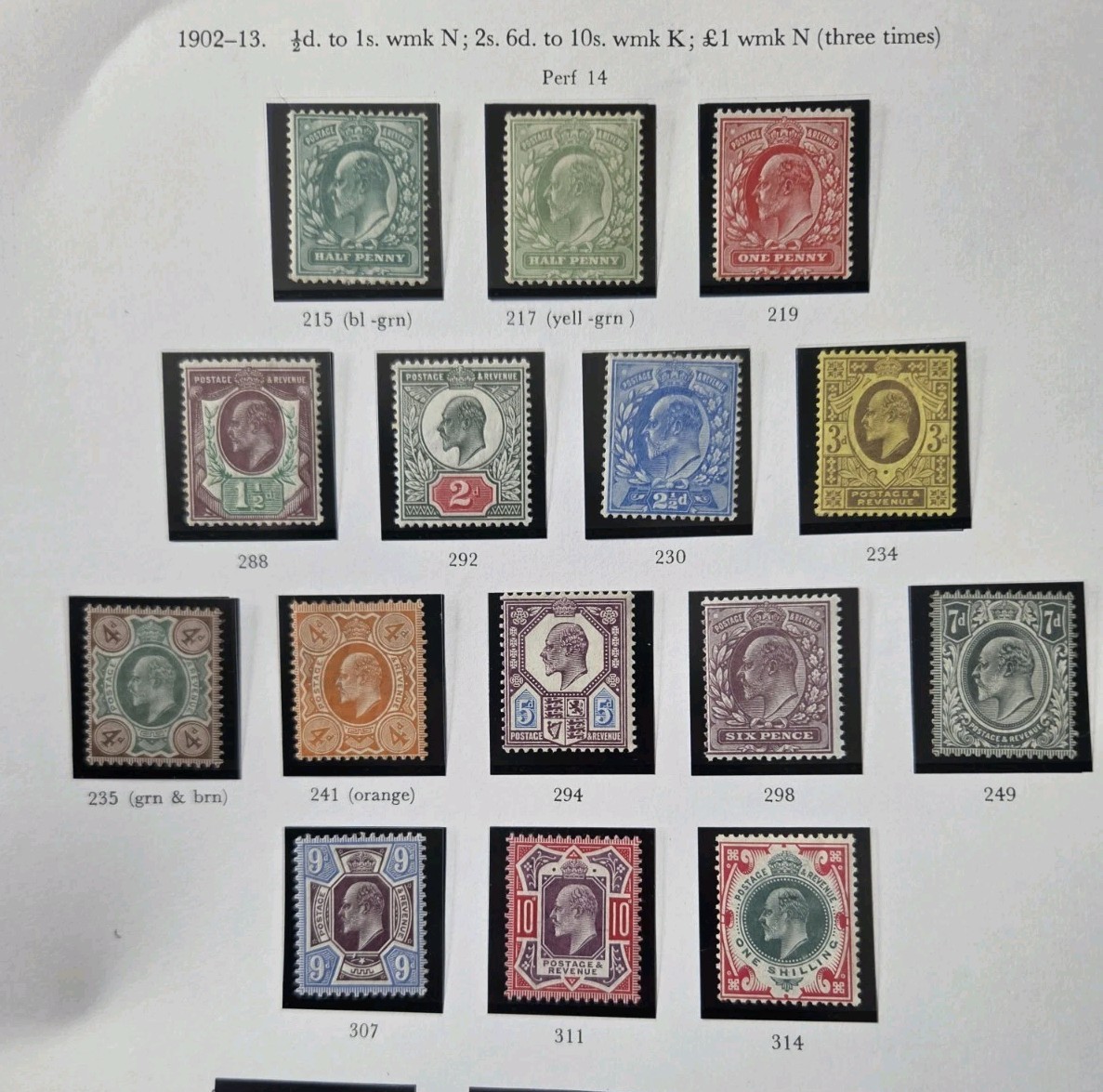 GB KING EDWARD VII JUBILEE ISSUE SET M/MINT 