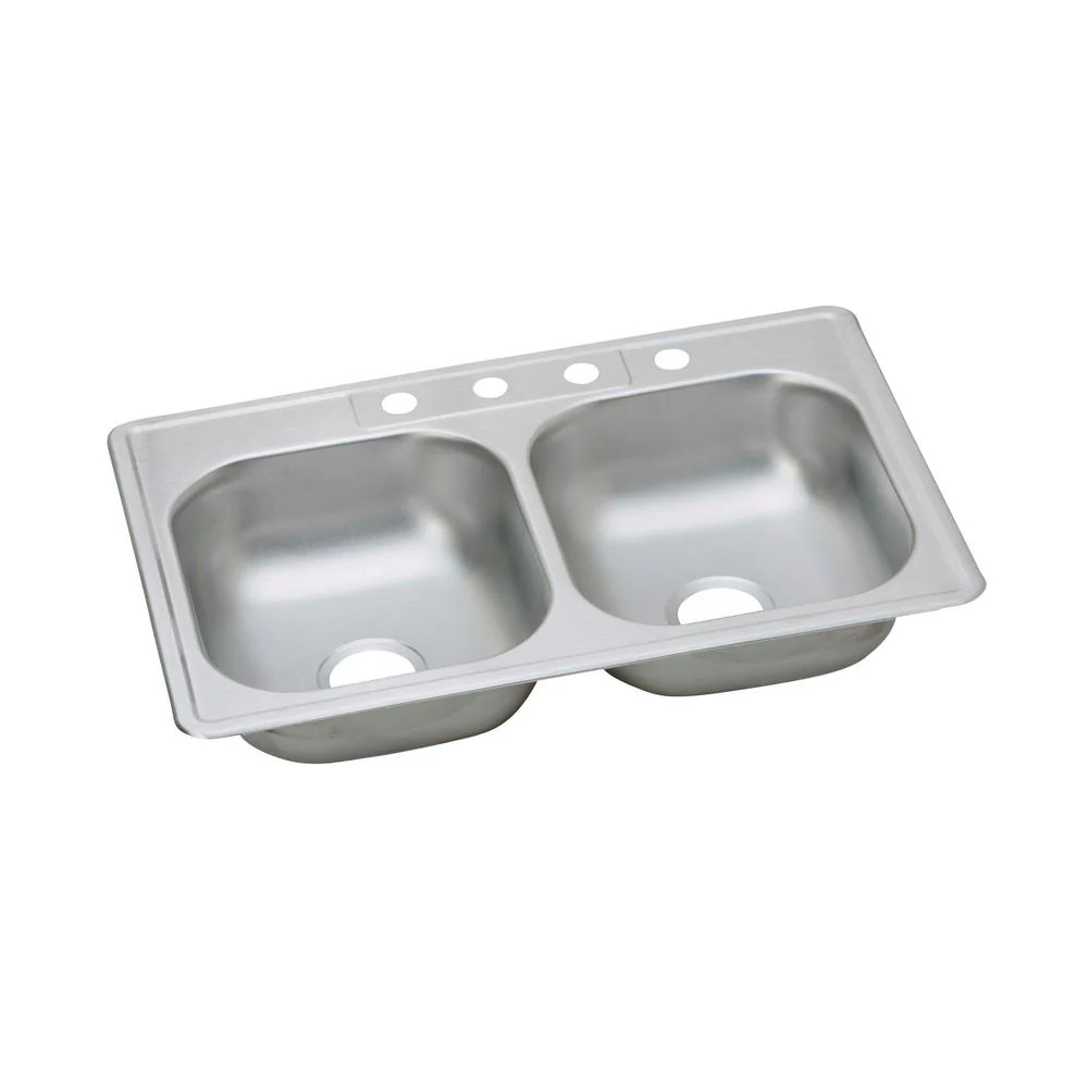 Elkay Dayton DSE233224 Drop-In Equal Double Bowl Stainless Steel Sink 33