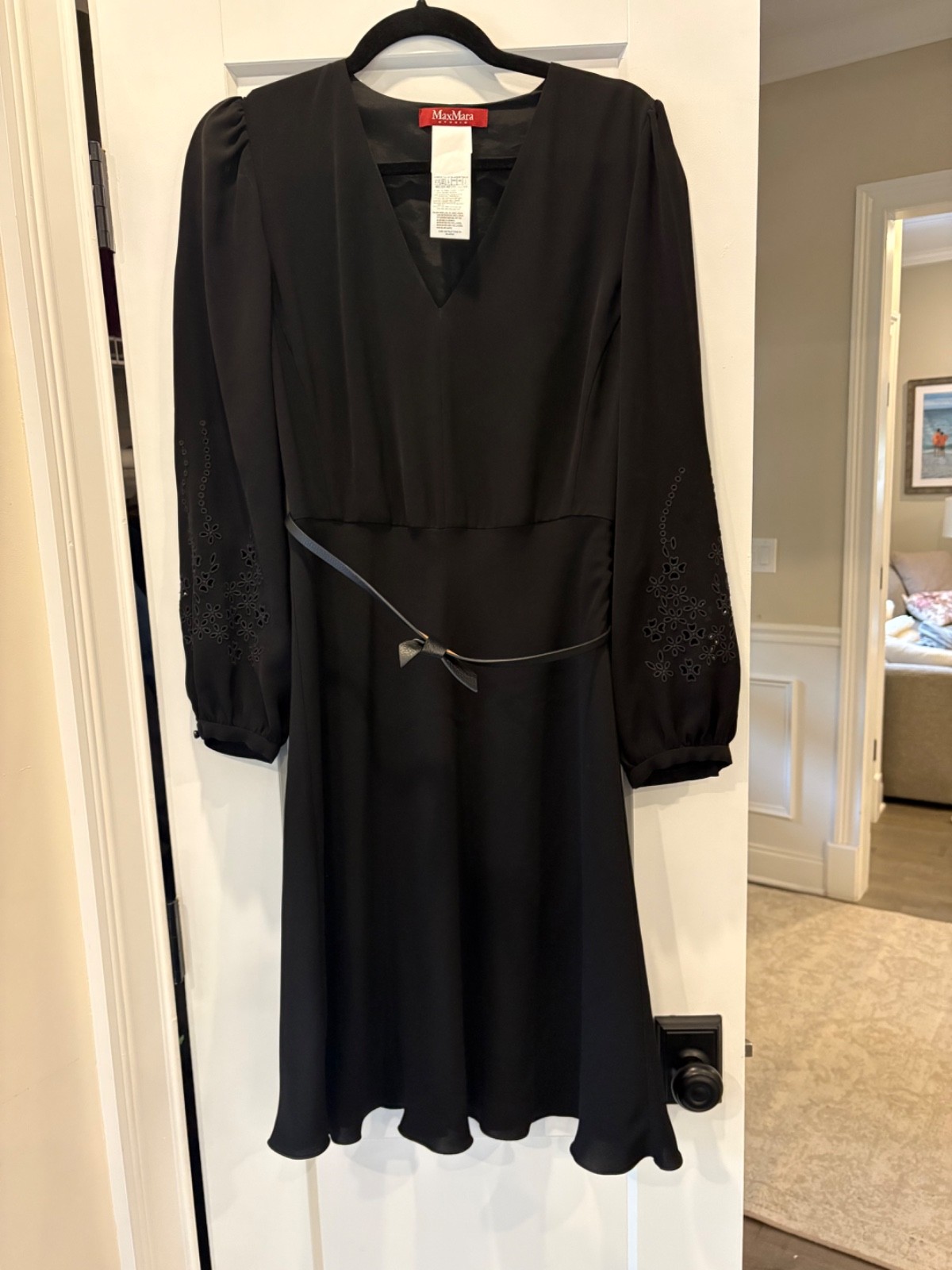Max Mara Studio Black Dress size 10 long sleeve