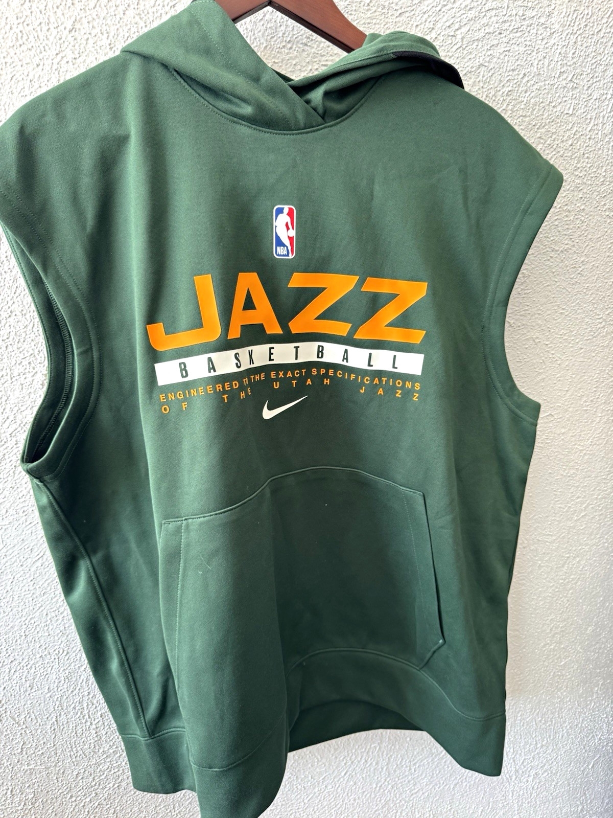 Nike NBA Utah Jazz Dri-FIT Sleeveless Hoodie Green Men\'s Size L Nike NBA Utah Jazz Dri-FIT Sleeveless Hoodie Green Men\'s Size L