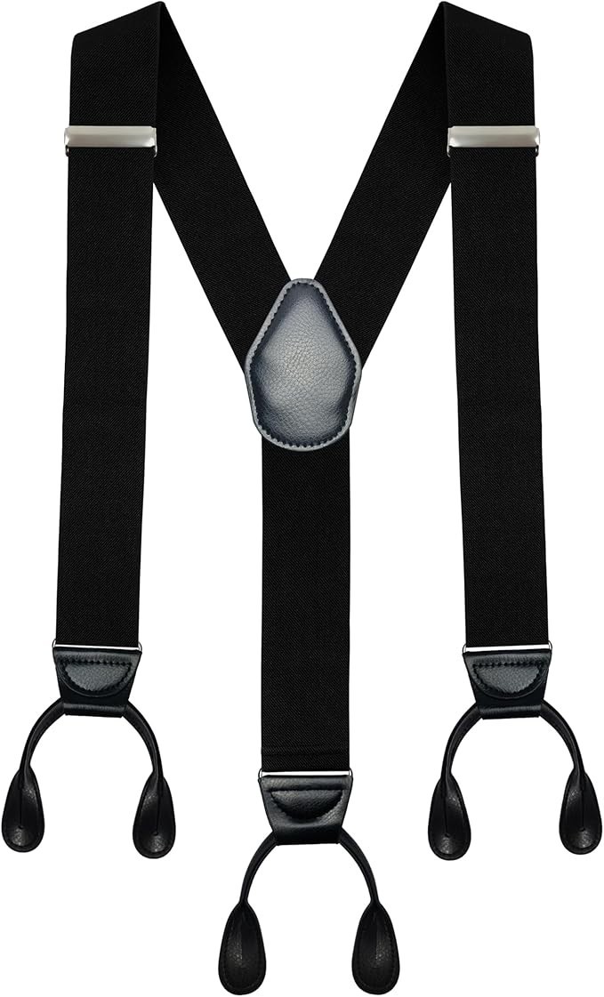 Moulen Men\'S Y-Back 2 Inches Wide Heavy Duty Button End Adjustable Utility