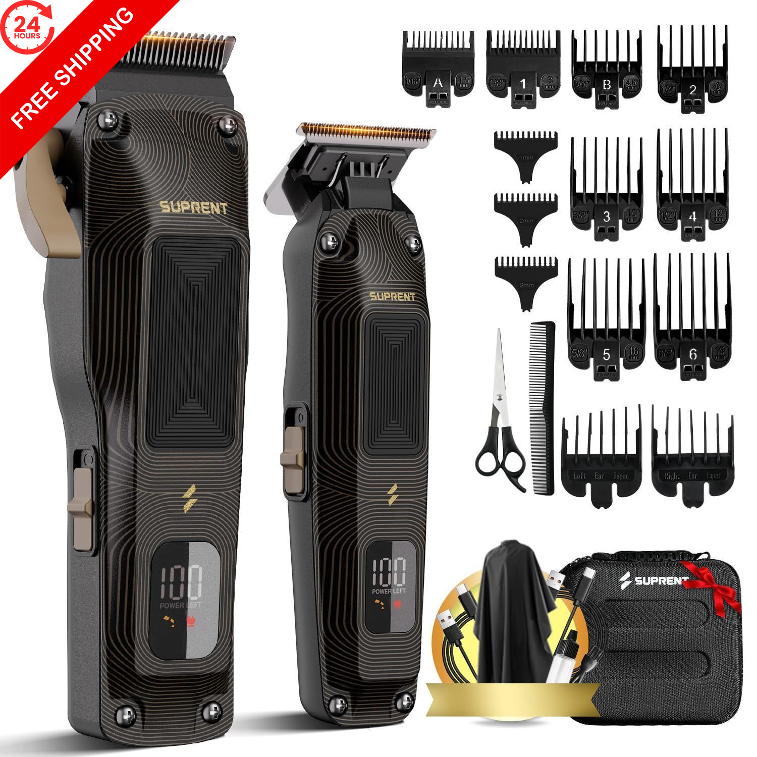 SUPRENT Ripple Professional Hair Clippers for Men Black SUPRENT Ripple Professional Hair Clippers for Men Black