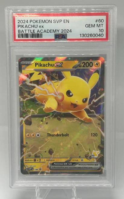 2024 Pokemon Battle Academy PSA 10 Pikachu EX #60 Holo 