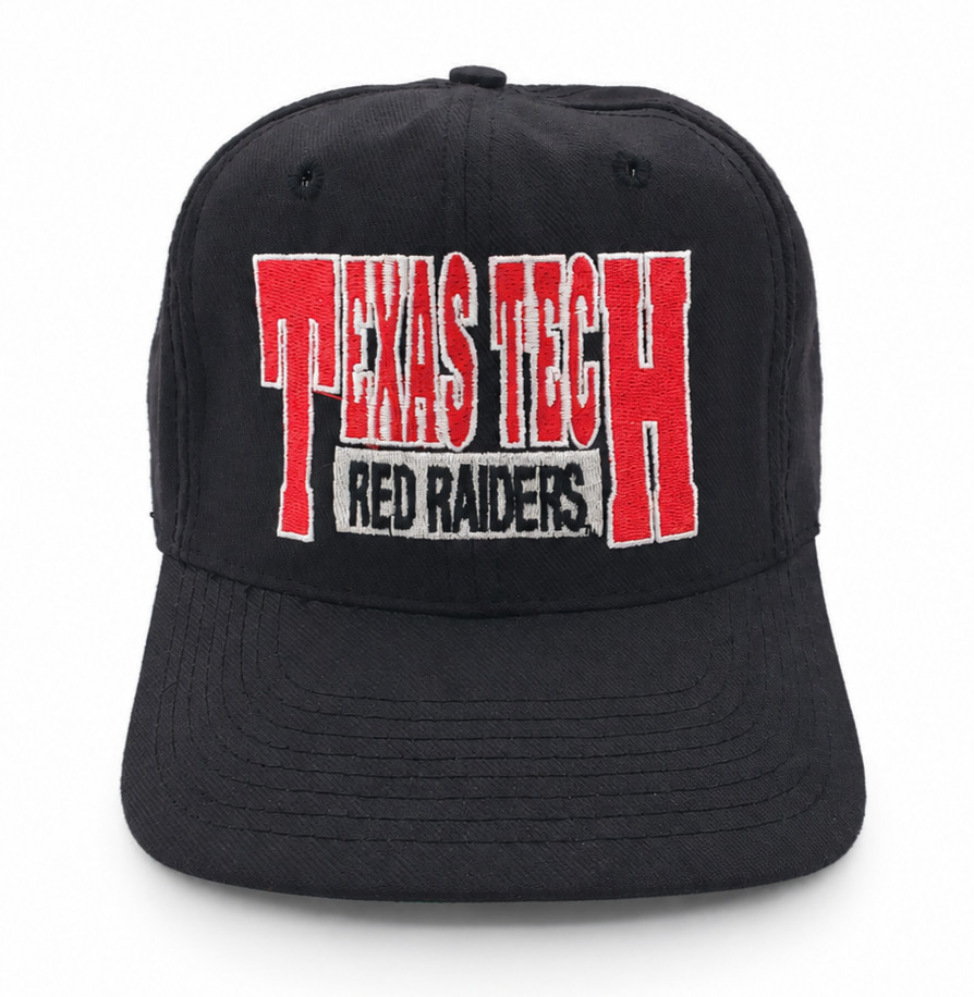 Vintage 90s Texas Tech Red Raiders Pro-Mark Snapback Hat USA Green Underbill