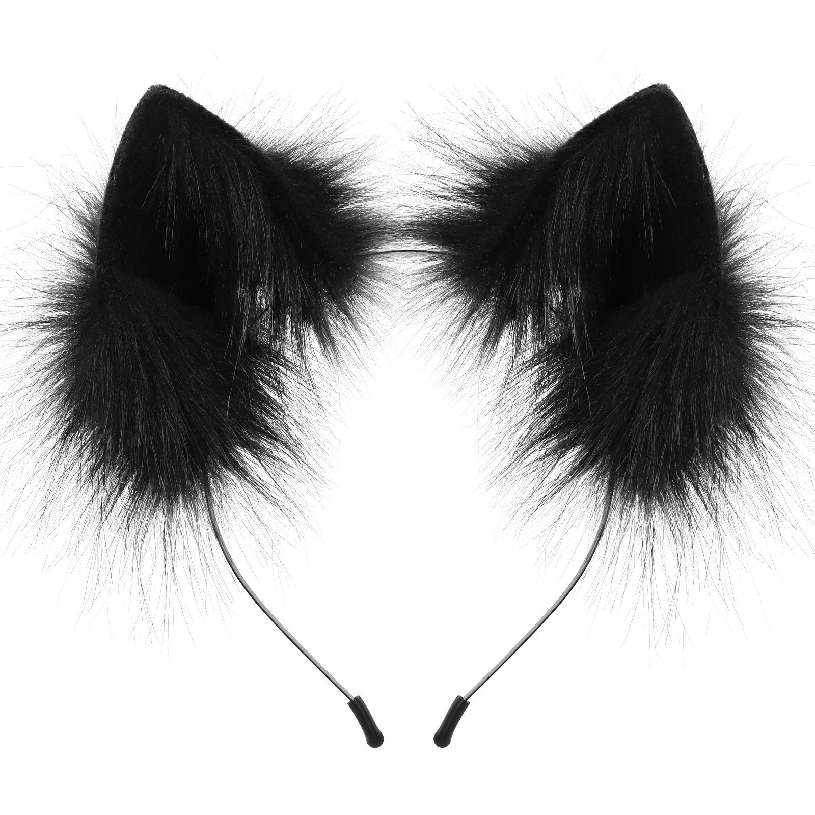 Faux Fur Cat Fox Ears Headband Furry Animal Hair Hoop Halloween Cosplay Costume
