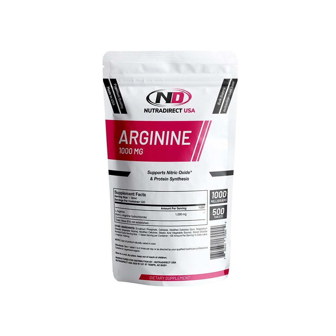 NutraDirect L-Arginine 1000mg Tablets - 500 Tablets   EXP: MAY 2028
