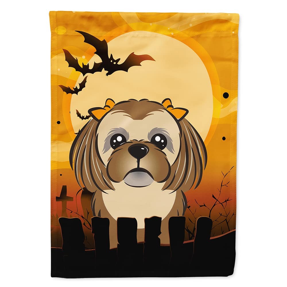 Caroline\'s Treasures BB1807CHF Halloween Chocolate Brown Shih Tzu House Flag Caroline\'s Treasures BB1807CHF Halloween Chocolate Brown Shih Tzu House Flag