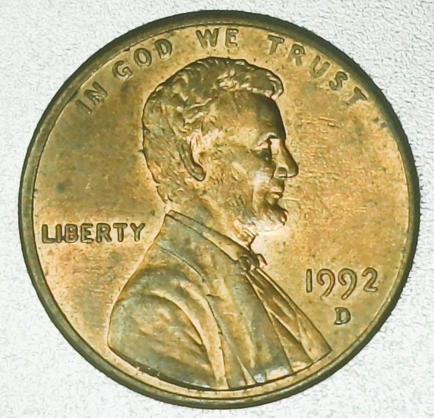 US 1992 D Lincoln Memorial Cent Copper Penny Ungraded Circulated Denver Mint