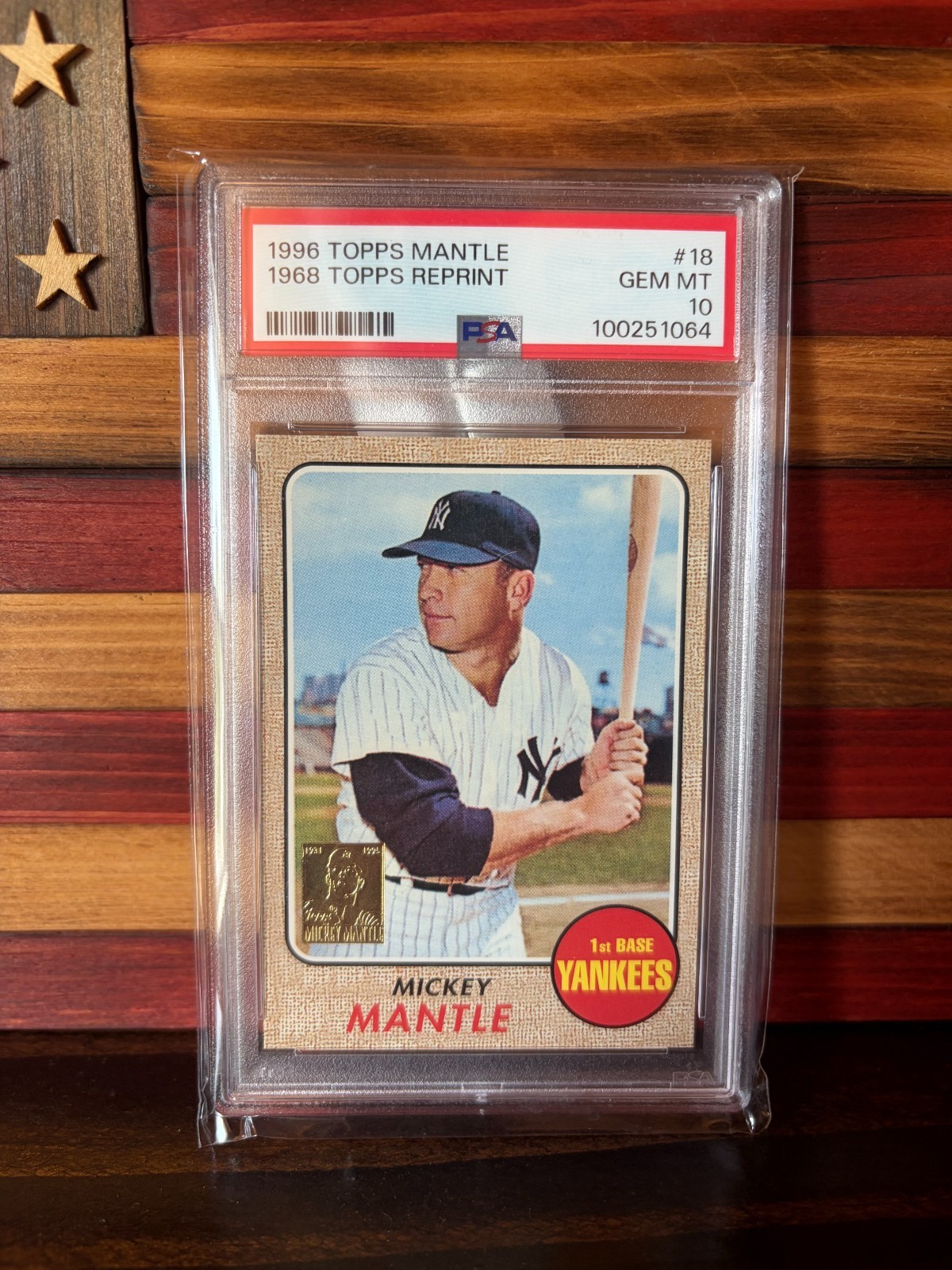 1996 Topps - Mickey Mantle Commemorative Reprints Mickey Mantle #18 1968 Topps 1996 Topps - Mickey Mantle Commemorative Reprints Mickey Mantle #18 1968 Topps