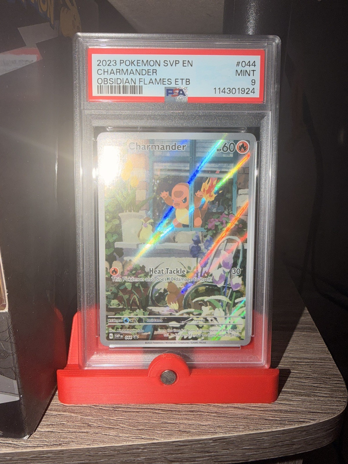 PSA 9 - MINT POKEMON  2023 OBSIDIAN FLAMES CHARMANDER ETB 044 SVP EN Black PROMO