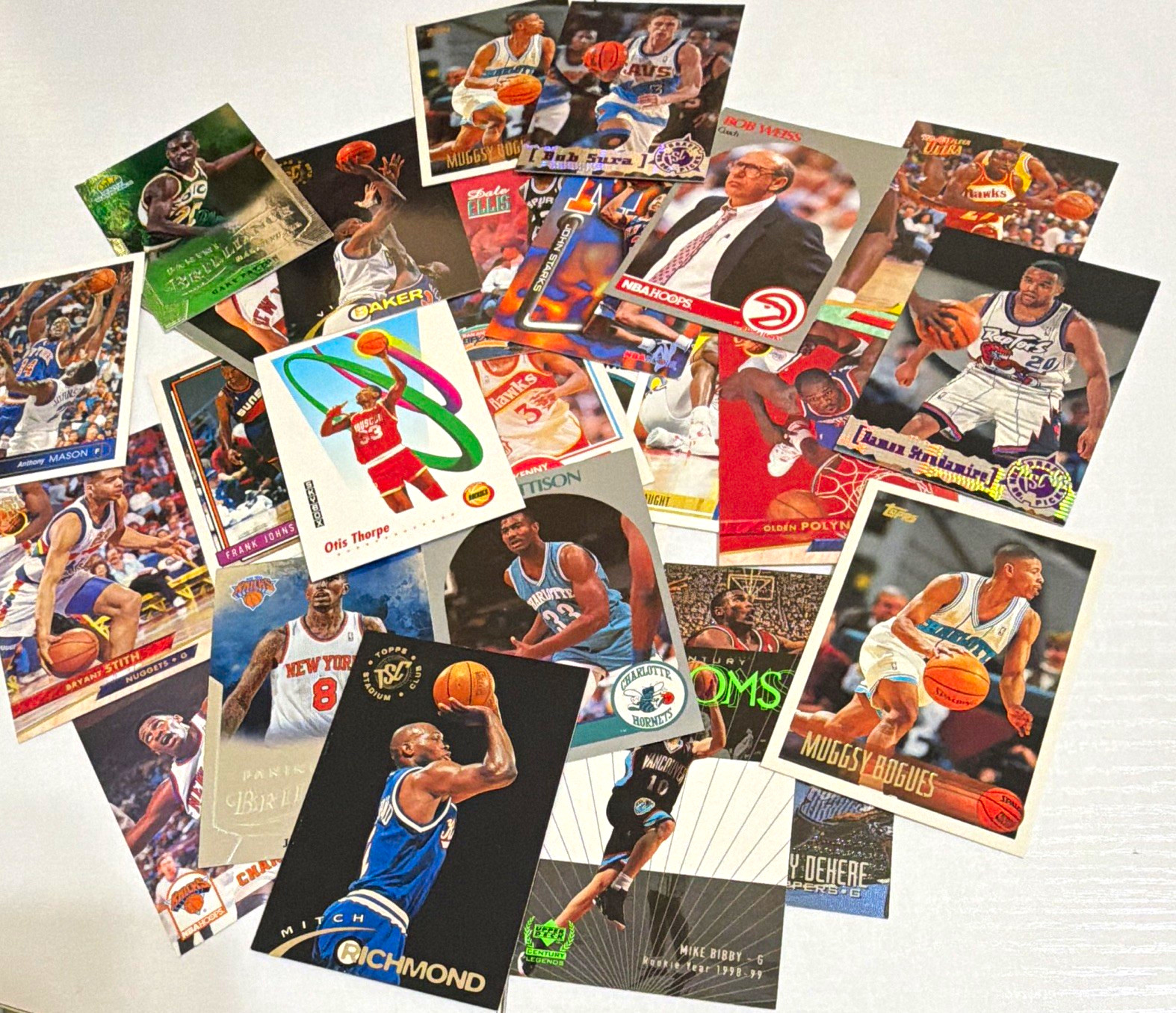 Topps Vintage NBA Trading Card Lot Stadium Club/Topps Muggsy Bogues Hornetes/etc