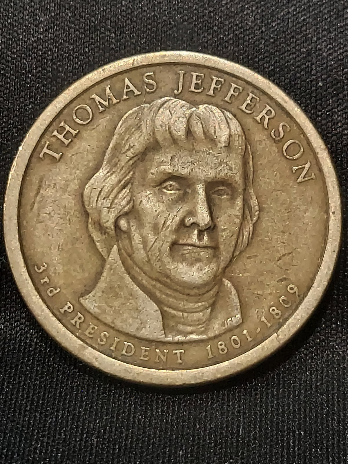 2007 D Thomas Jefferson 3 rd President 1801-1809 U.S. One Dollar Coin