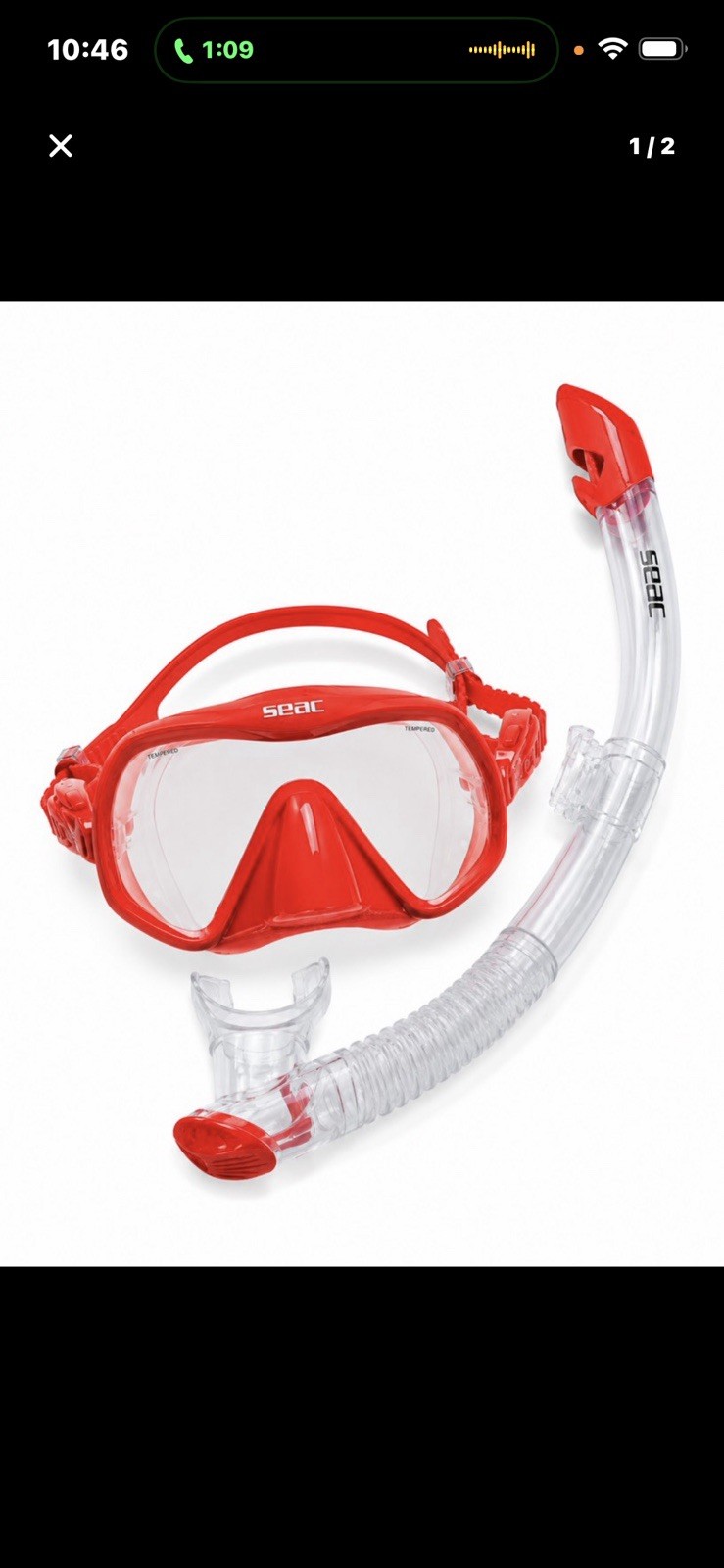 Phantom Aquatics Frameless Mask Snorkel Combo Red