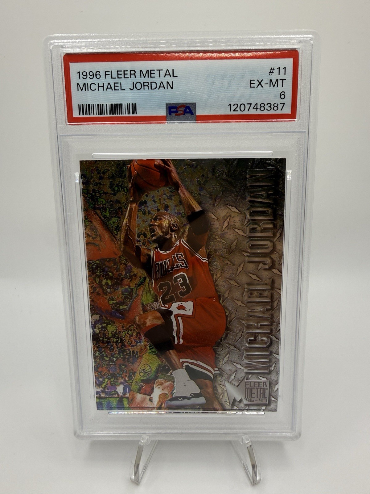 1996 FLEER METAL #11 MICHAEL JORDAN PSA 6