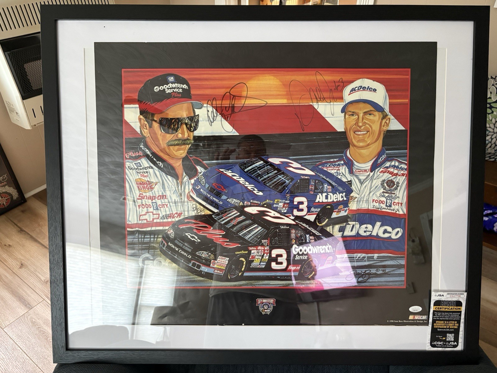 Goodwrench Poster Dale Earnhardt And Dale Jr Autographed Rare JSA Authentic Goodwrench Poster Dale Earnhardt And Dale Jr Autographed Rare JSA Authentic