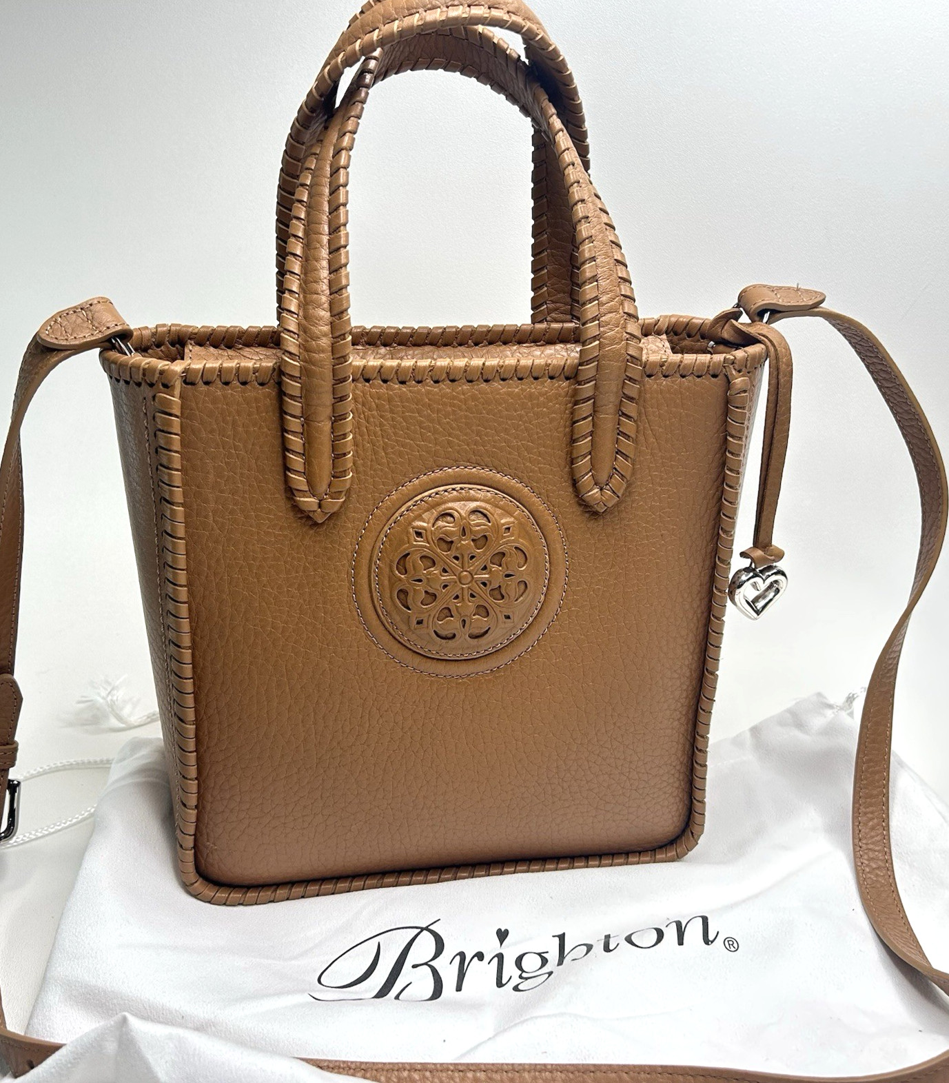 BRIGHTON Ferrara San Marco Tote Crossbody Satchel Toast Leather Whipstitch $445 BRIGHTON Ferrara San Marco Tote Crossbody Satchel Toast Leather Whipstitch $445