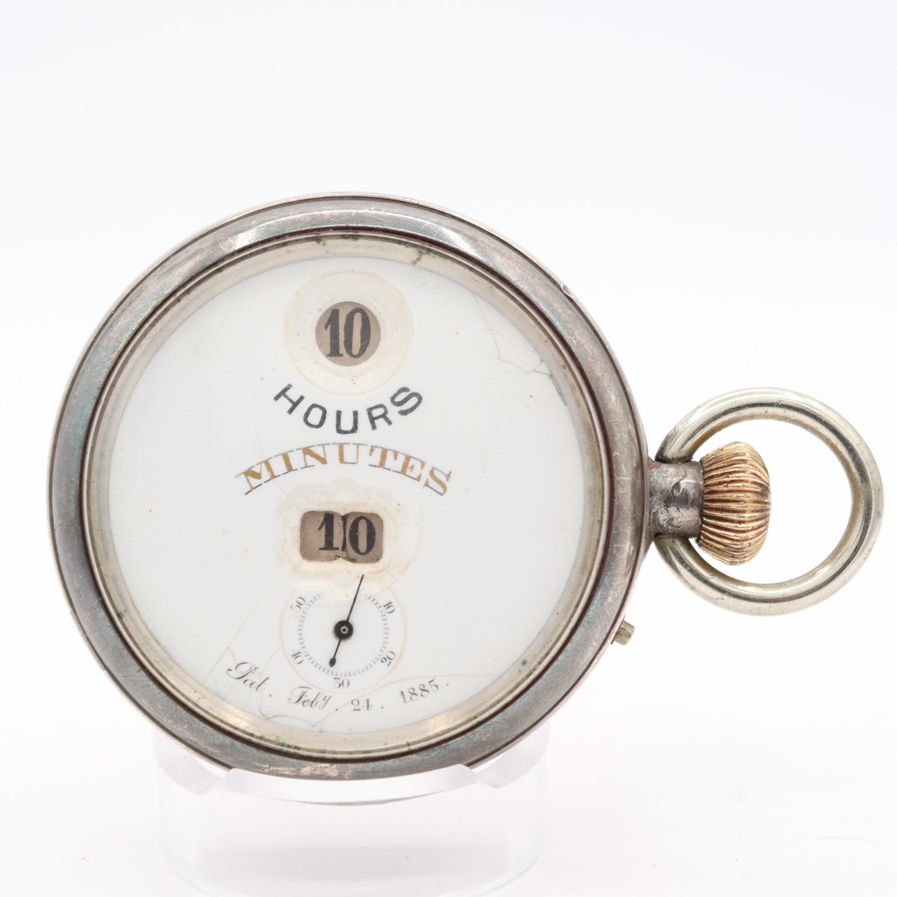 Antique 52mm IWC Josef Pallweber Jump Hour Mechanical Hunter Pocket Watch Swiss