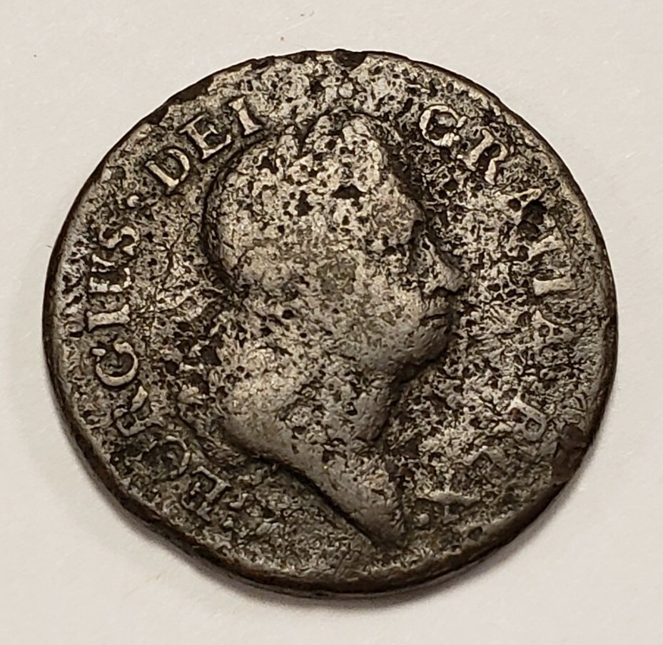 1722 USA Rosa Americana Penny - Utile Dulci -  Early American Colonial - F4566