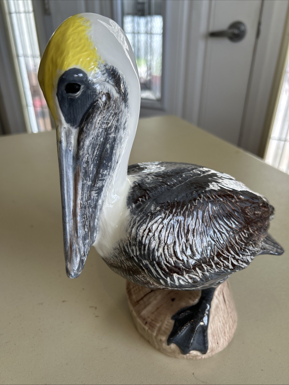 Large Vintage Ceramic Pelican Excellent Condition Beautiful Hand-Painted 11”