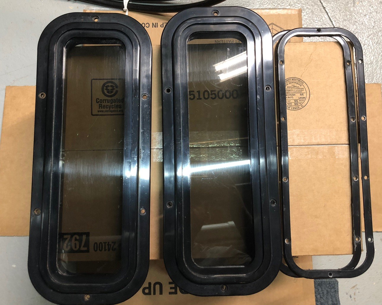 (2) Marine Rectangular Porthole Cabin Windows From 1984 Formula 272 Used