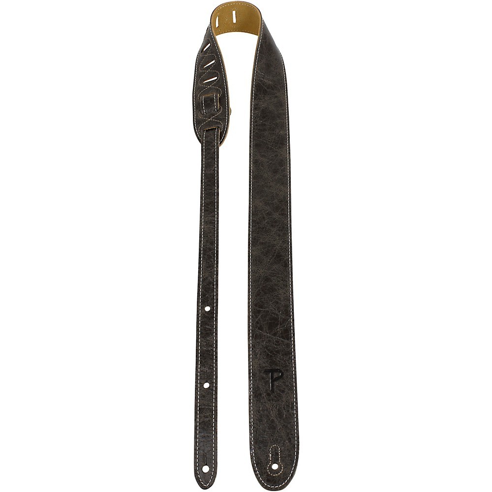 Perri\'s Italian Garment Leather Guitar Strap Premium Suede Backing Vntg Brown 2\