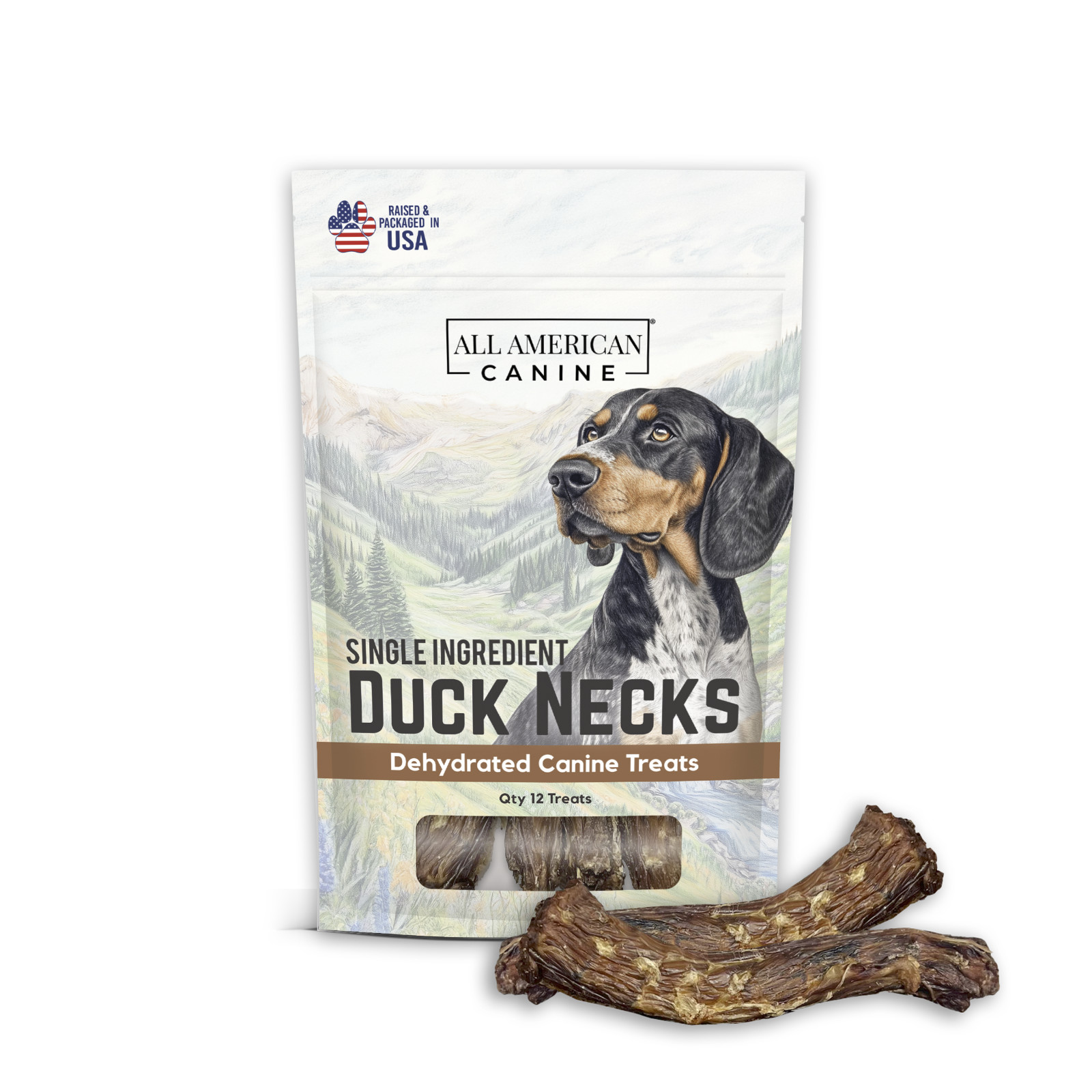 Duck Necks Natural Single Ingredient ( 12 Count ) Low-Fat Dehydrated Dog Treats