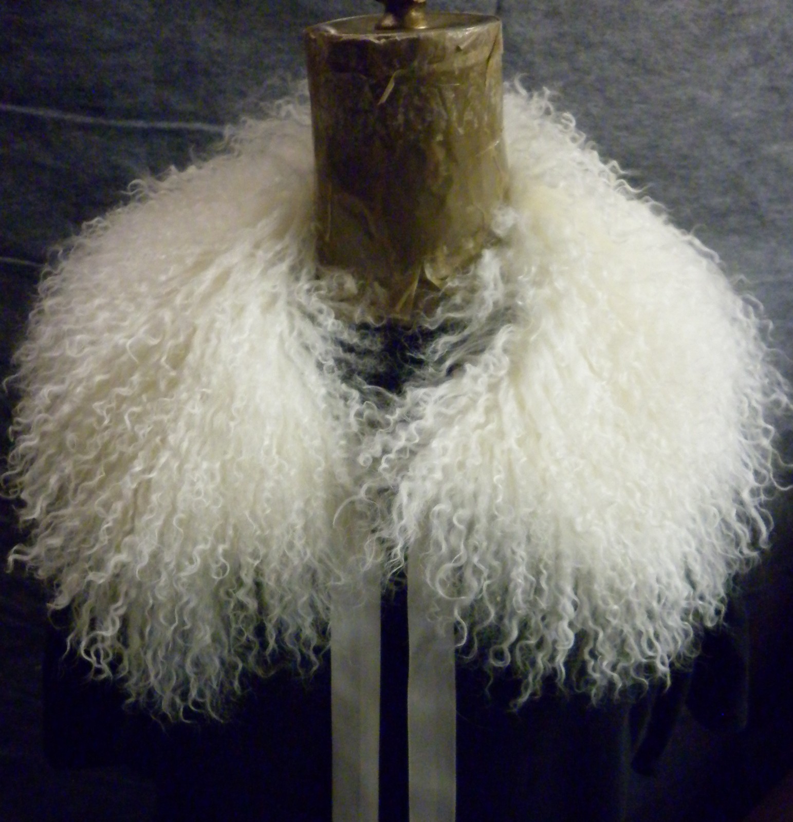 Real Natural Mongolian Tibetan Lamb  Fur Collar  Detachable
