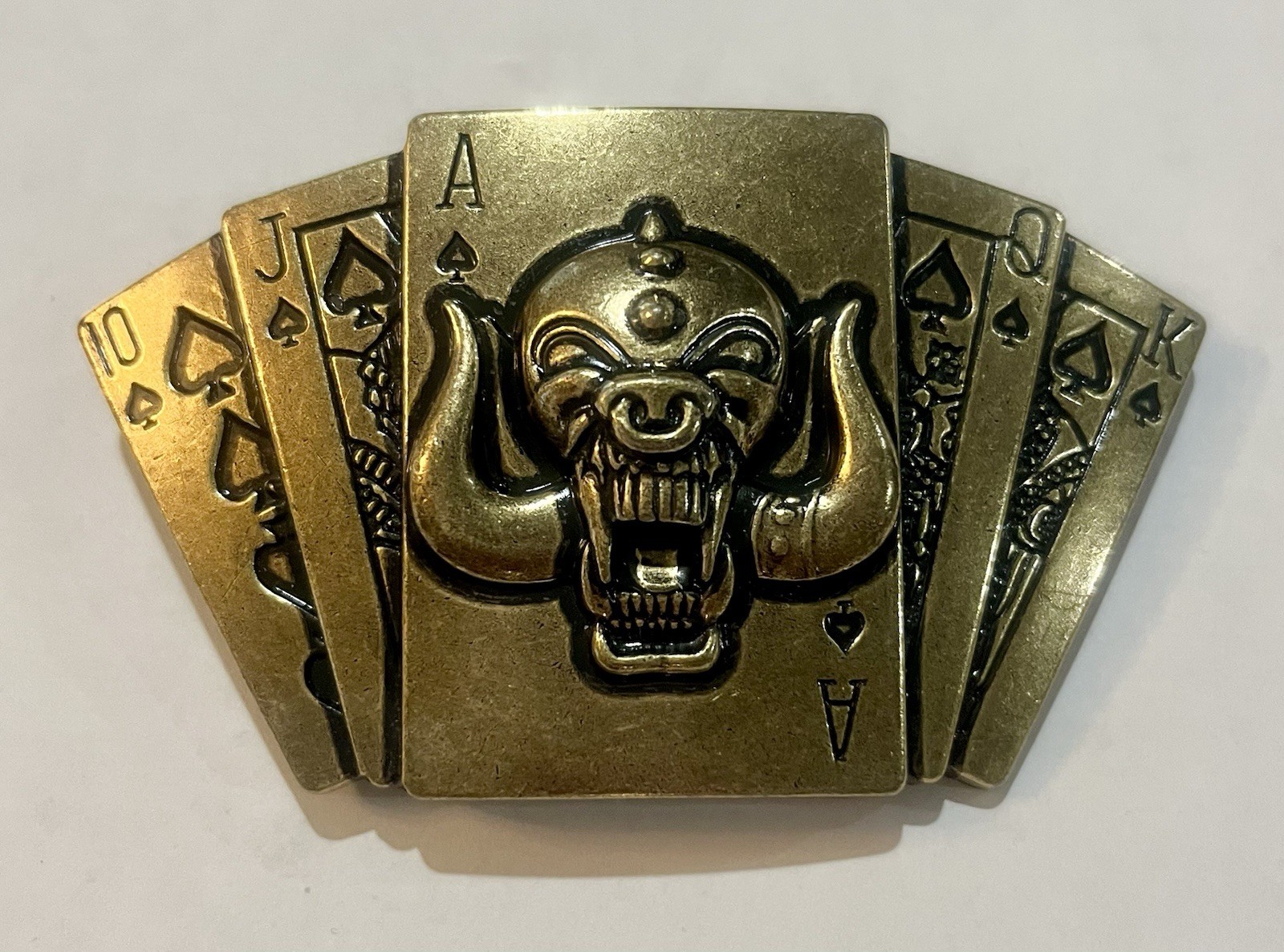 Motörhead 4”X2.2” Bronze Ace Of Spades War Pig Belt Buckle - Lemmy - NEW Motörhead 4”X2.2” Bronze Ace Of Spades War Pig Belt Buckle - Lemmy - NEW