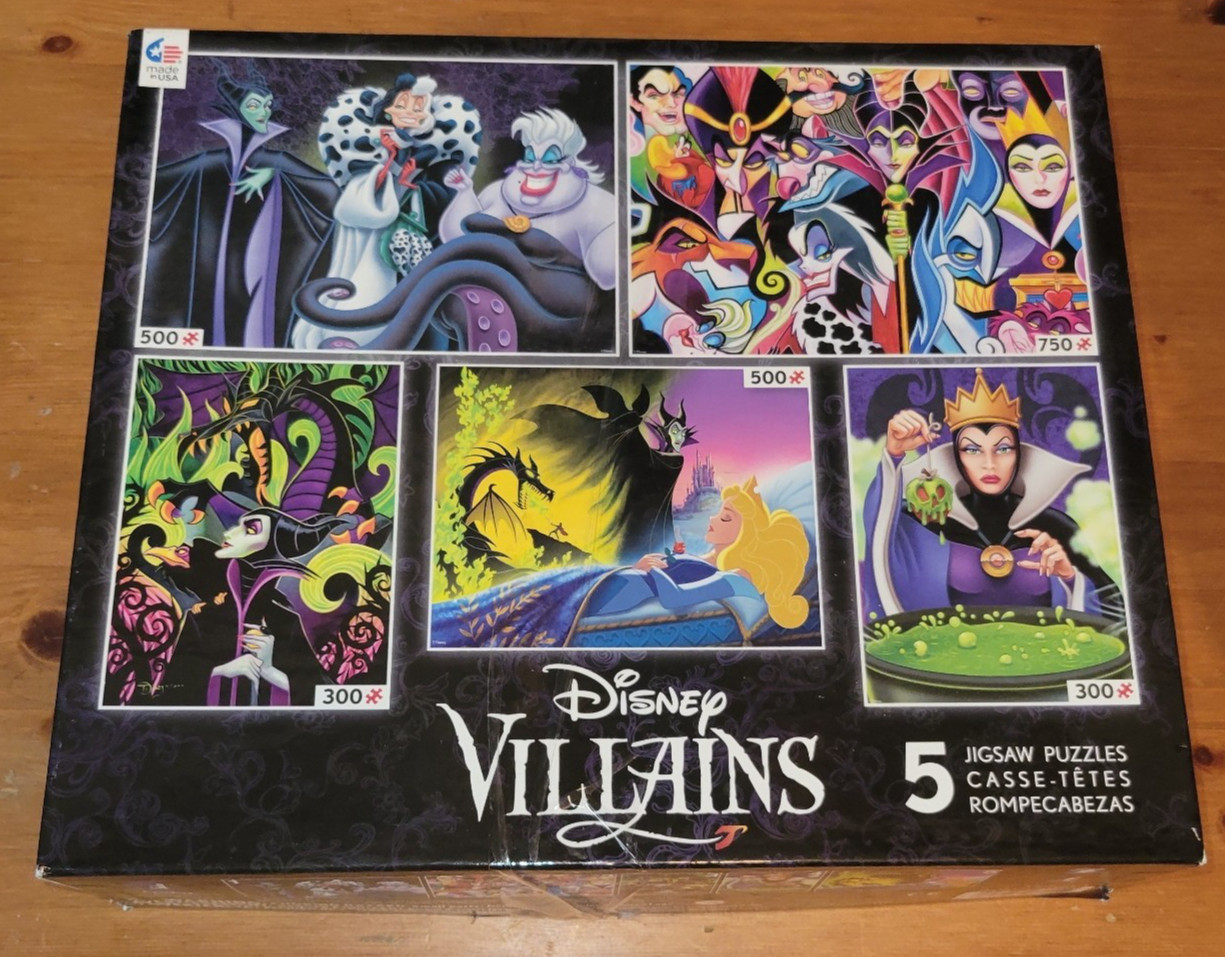 Disney Villains Jigsaw Puzzle Set Ceaco 5 Puzzles Set Disney Villains Jigsaw Puzzle Set Ceaco 5 Puzzles Set