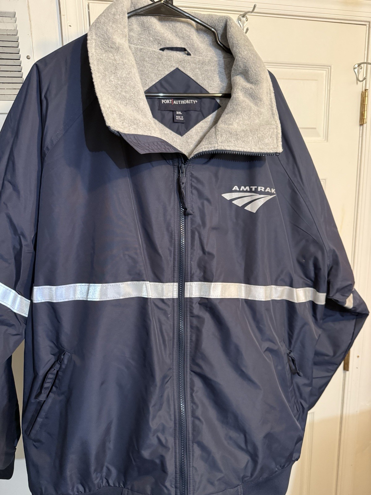 Port Authority Amtrak Employee Staff Jacket Fleece Lined Reflective Mens 3XL
