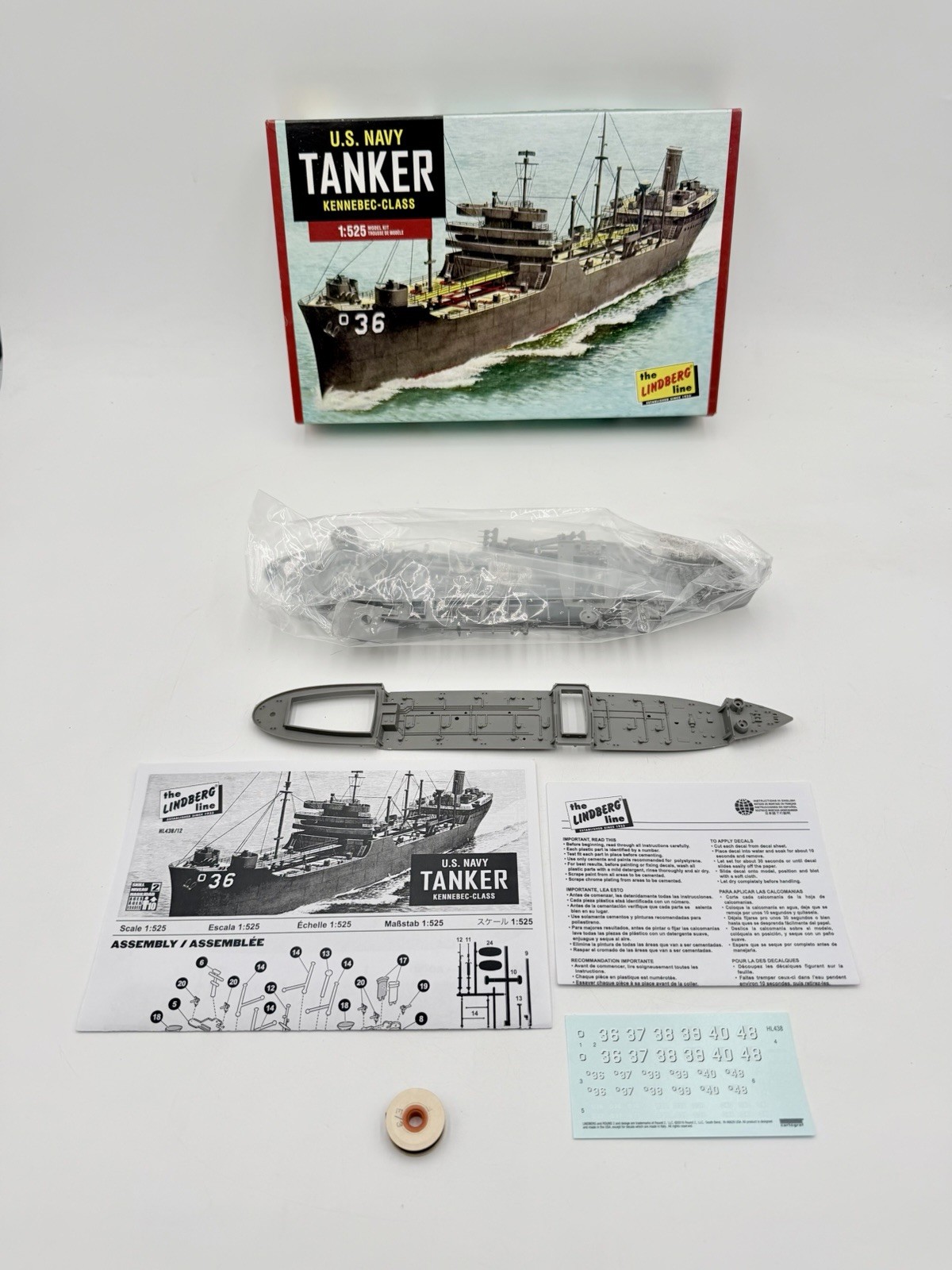 The Lindberg Line US Navy Tanker Kennebec Class Fleet Oiler 1/525 Scale New Open The Lindberg Line US Navy Tanker Kennebec Class Fleet Oiler 1/525 Scale New Open