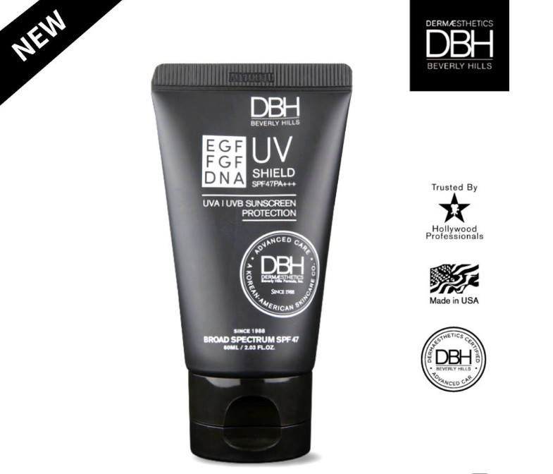 NEW DERMAESTHETICS DBH UV Shield EGF FGF DNA Sunscreen 60ml SPF47 PA+++