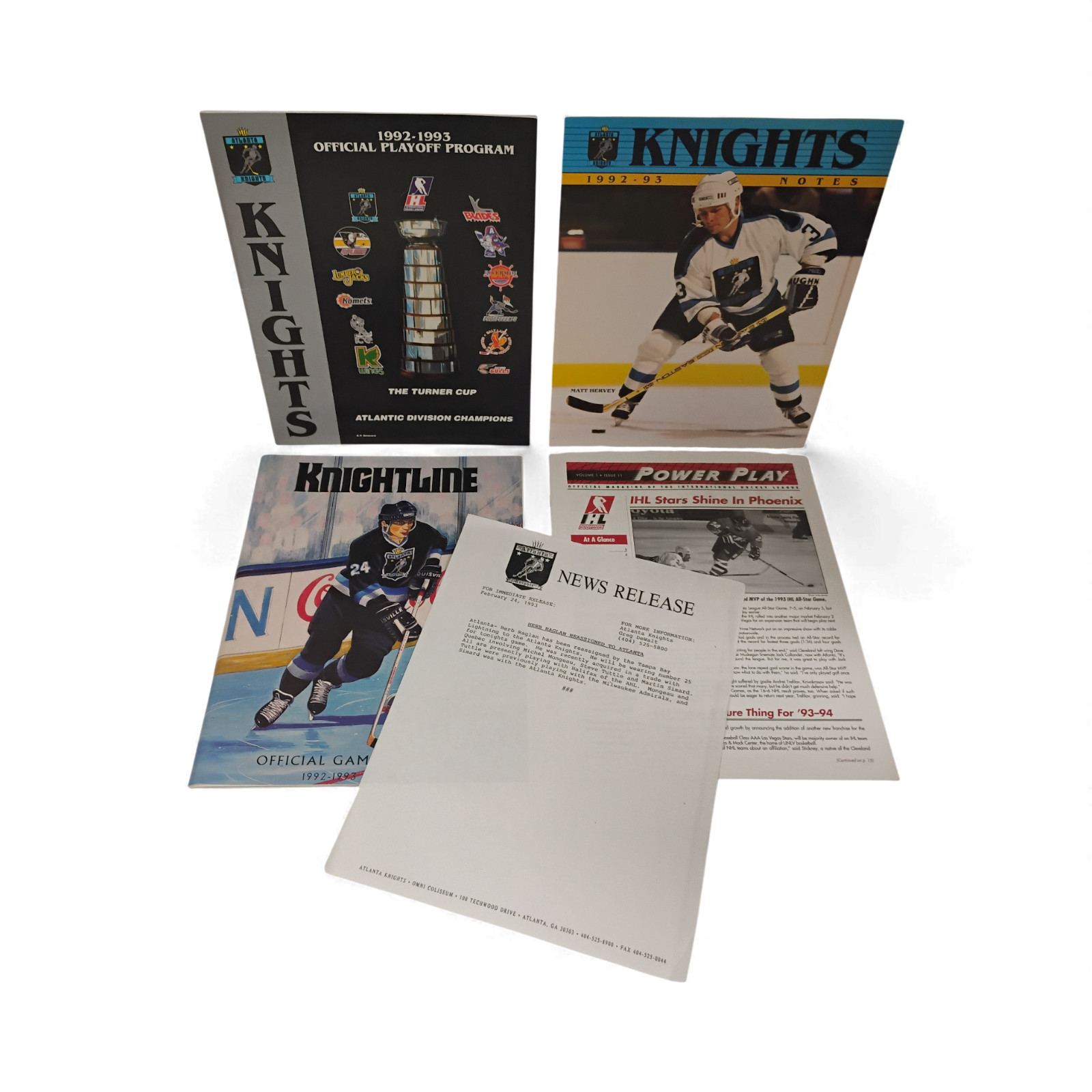 RARE 1992-93 Atlanta Knights IHL Hockey Official Game Program Collection RARE 1992-93 Atlanta Knights IHL Hockey Official Game Program Collection