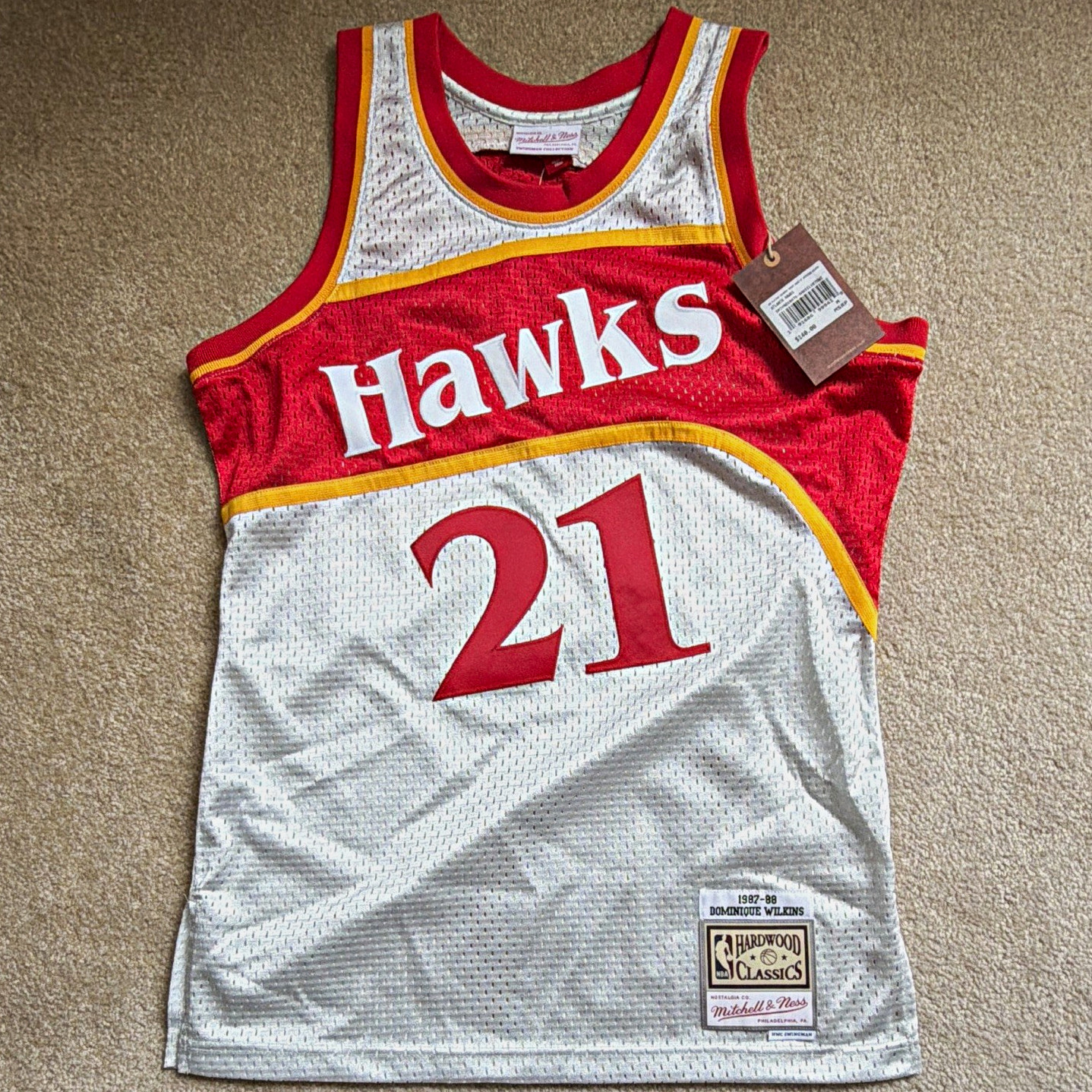 Mitchell & Ness Dominique Wilkins Atlanta Hawks #21 Jersey Men’s M White/Red Mitchell & Ness Dominique Wilkins Atlanta Hawks #21 Jersey Men’s M White/Red