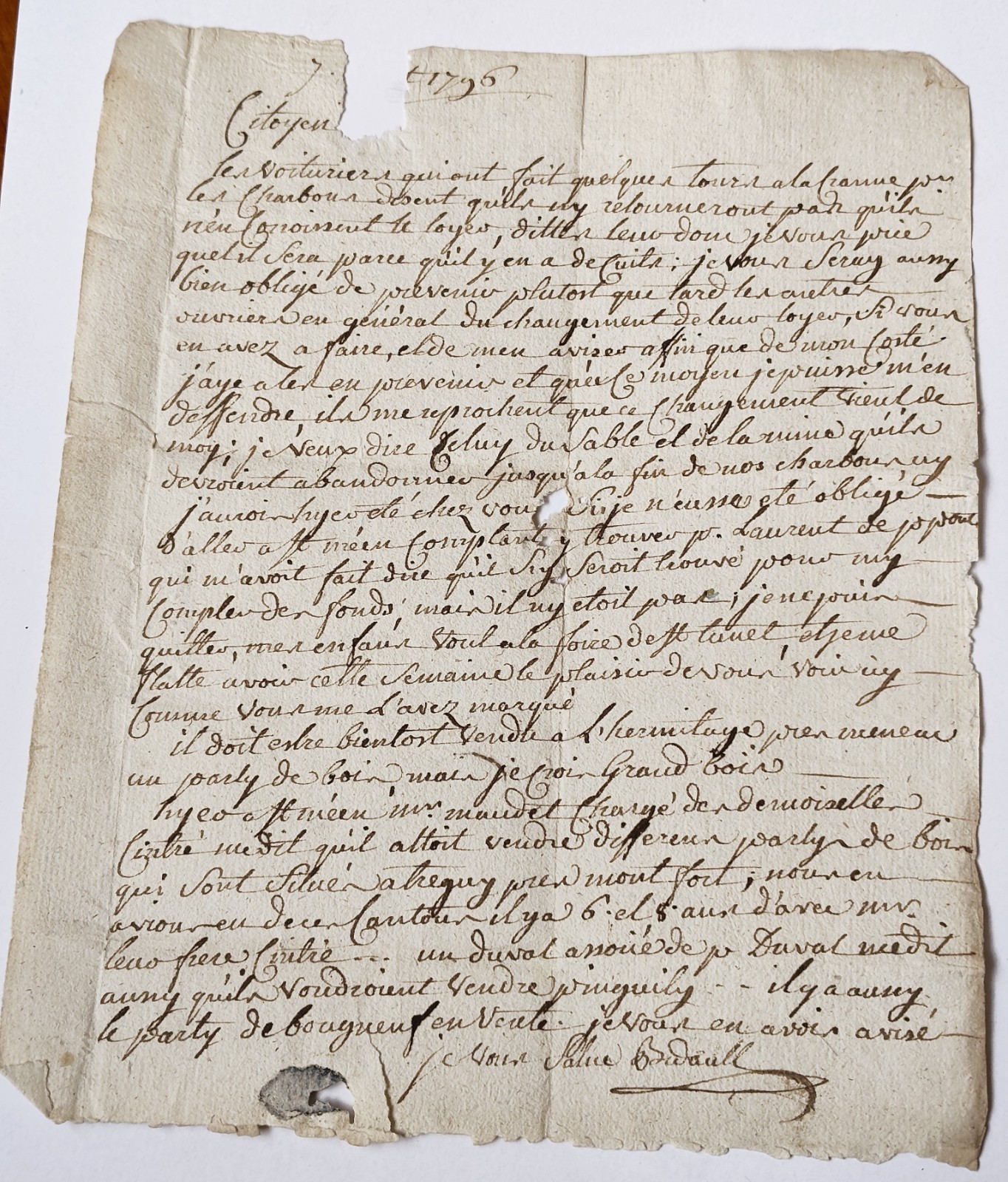 1796 French Revolutionary Letter | Charcoal Transport & Timber Sales | Ironworks 1796 French Revolutionary Letter | Charcoal Transport & Timber Sales | Ironworks