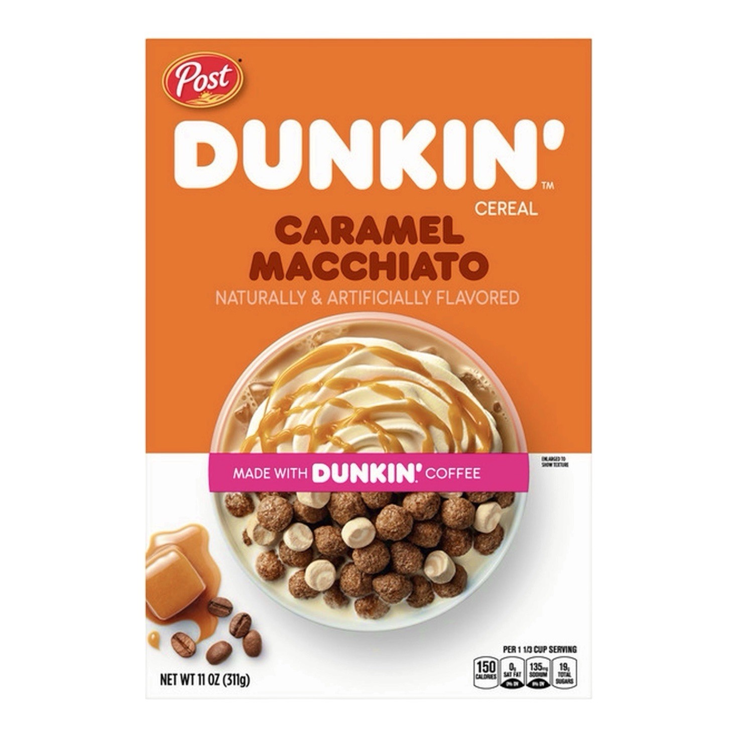 ULTRA RARE Post Dunkin’ Caramel Macchiato Cereal SALED Discontinued Box