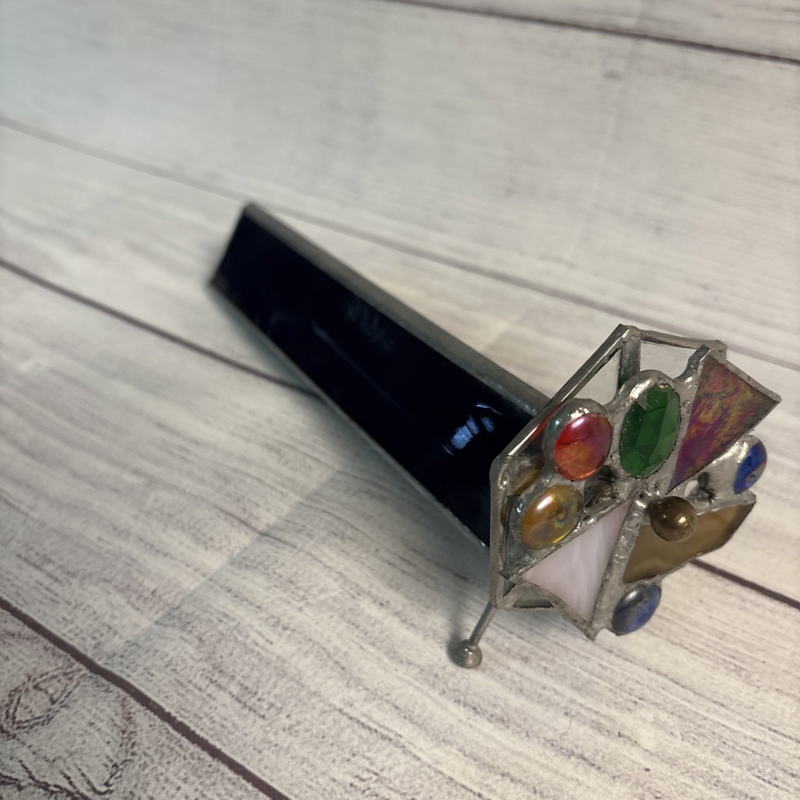 Handmade Stained Glass Kaleidoscope Vintage 9” EUC FAST SHIPPING