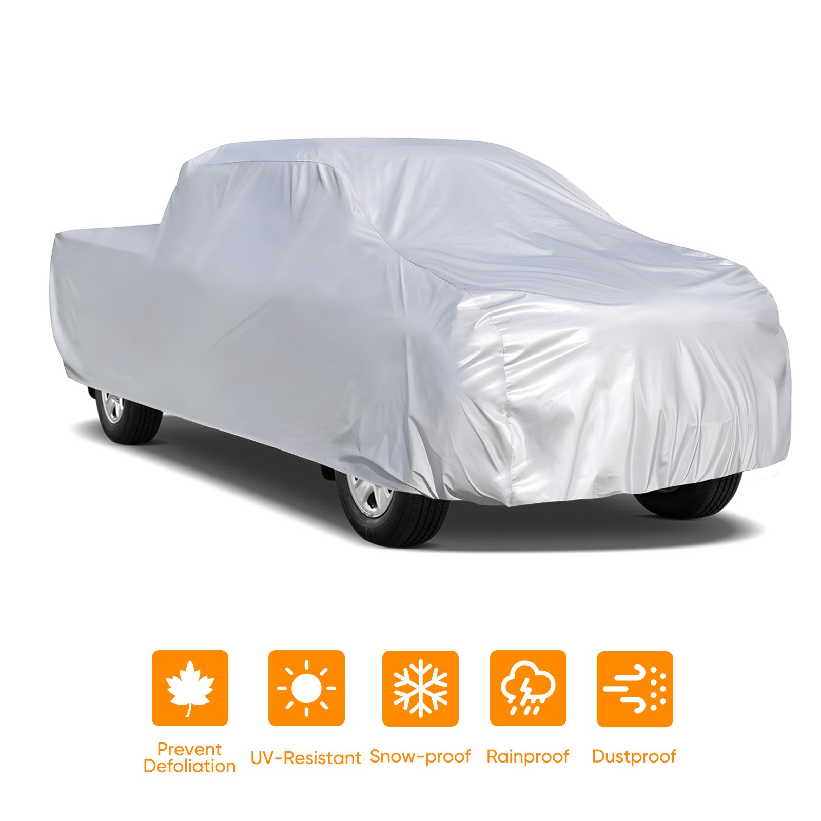 Waterproof Pickup Truck Full Car Cover Rain UV Resistant For Ford F-150 Sliver