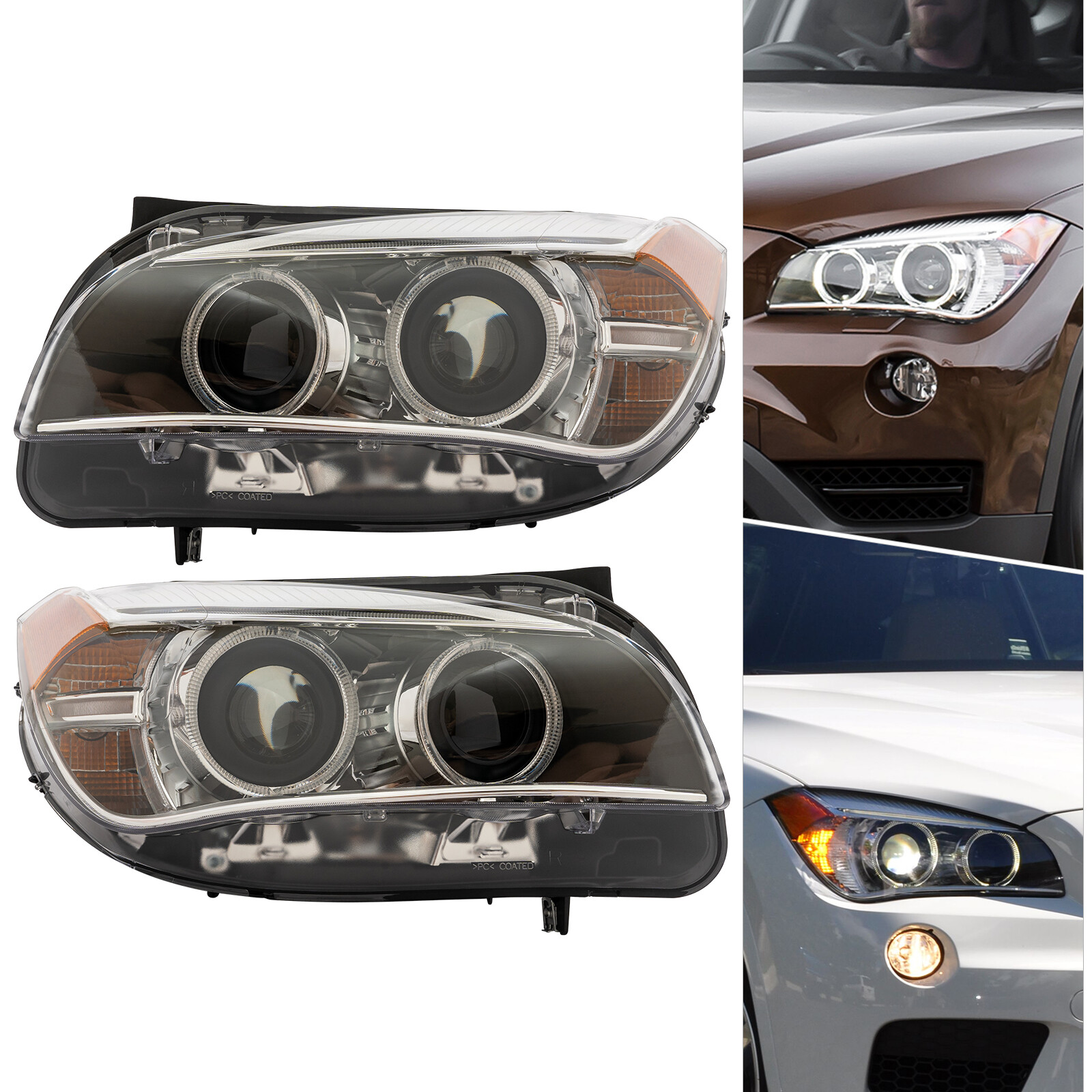 For 2013-2015 BMW X1 Xenon HID Headlight Headlamp w/LED DRL (Non AFS) LH/RH Opt.