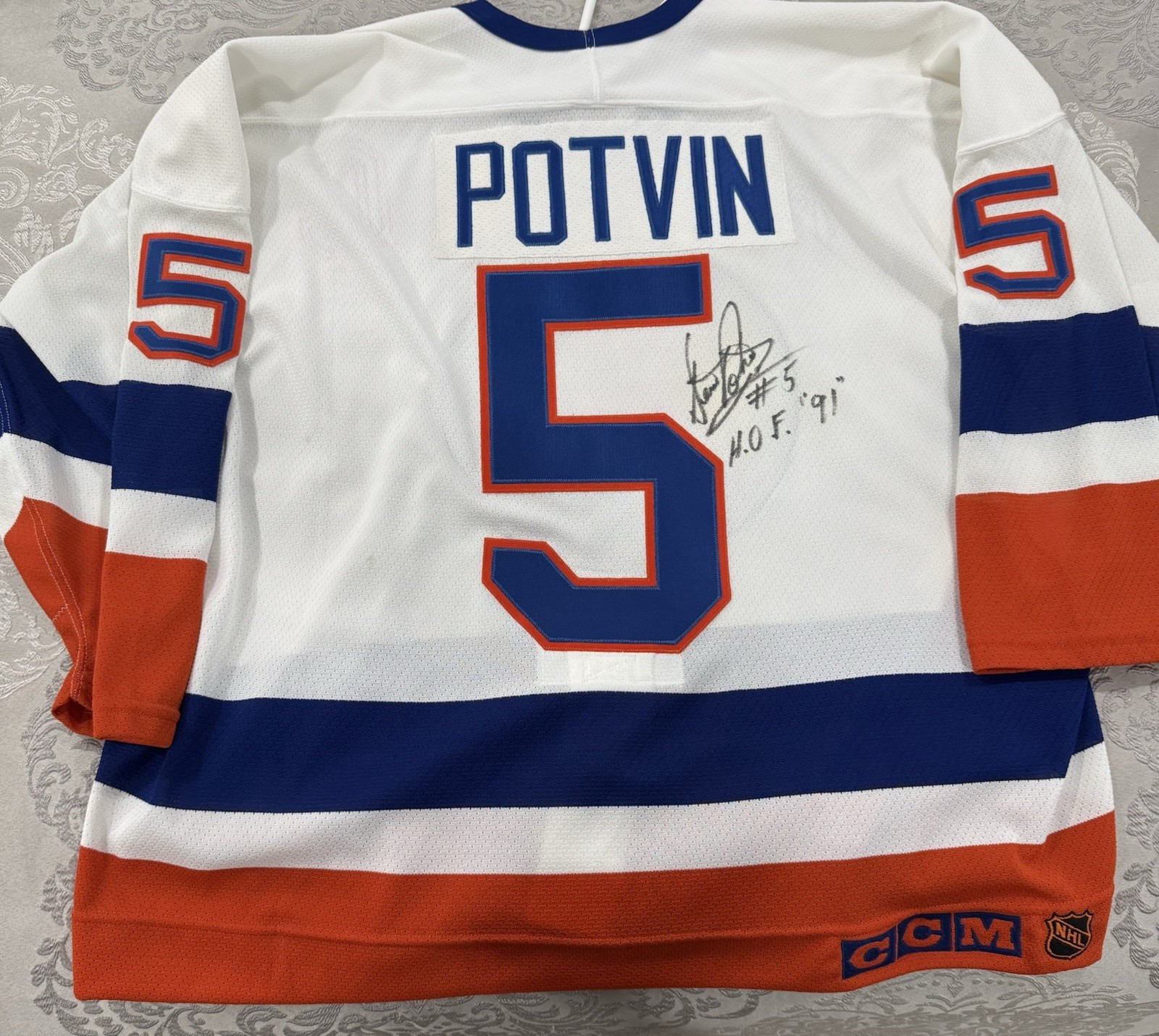 Denis Potvin Signed CCM New York Islanders Hockey Jersey #5 Original Dual auto Denis Potvin Signed CCM New York Islanders Hockey Jersey #5 Original Dual auto