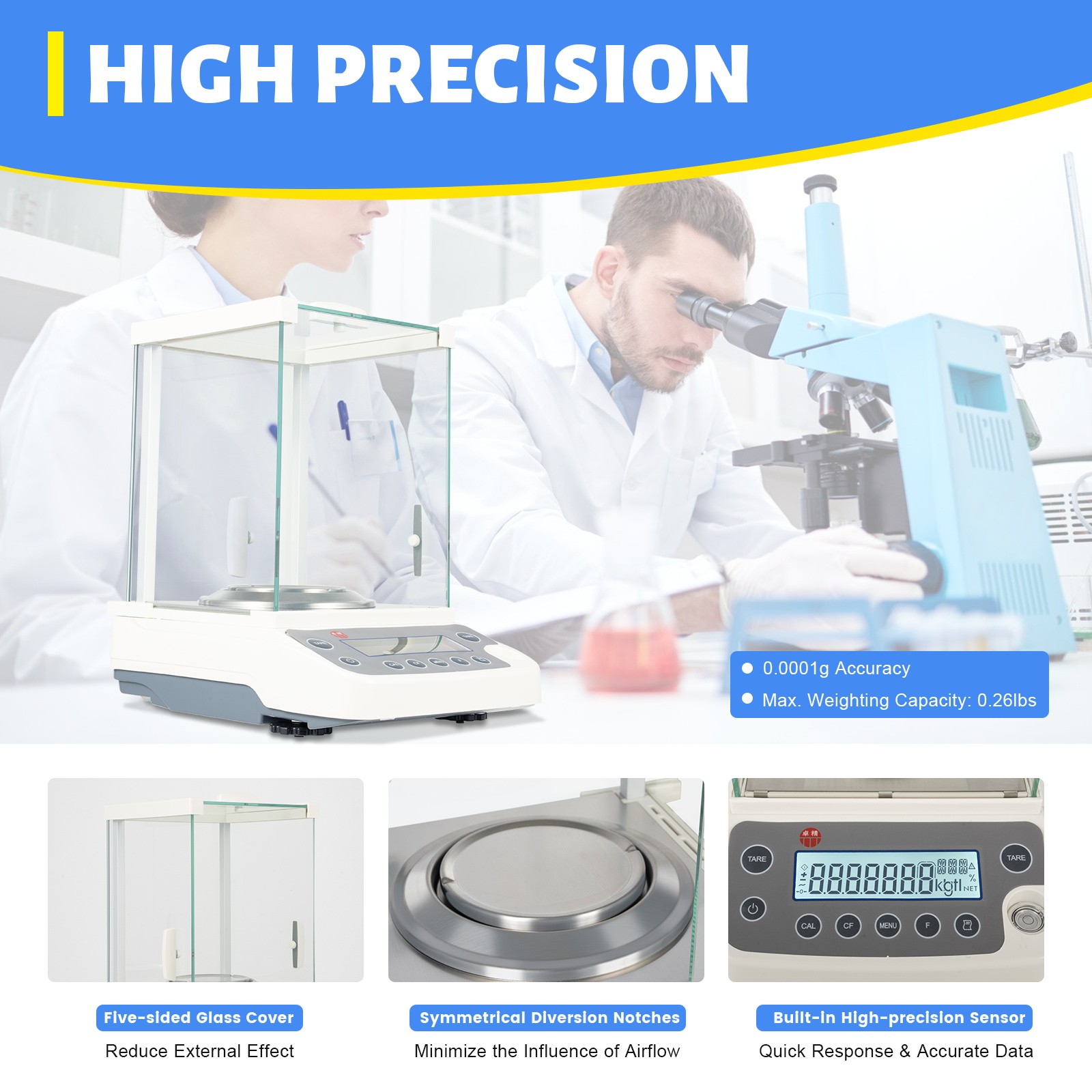 Digital Electronic Analytical Balance Precision Lab Scale 120 x 0.0001g 0.1mg