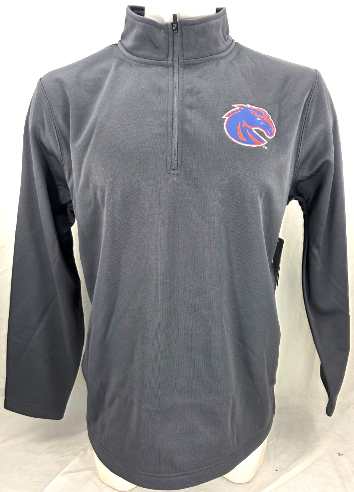 NEW Boise State Broncos Colosseum Gray Long Sleeve 1/4 Zip Thick Shirt Men\'s L