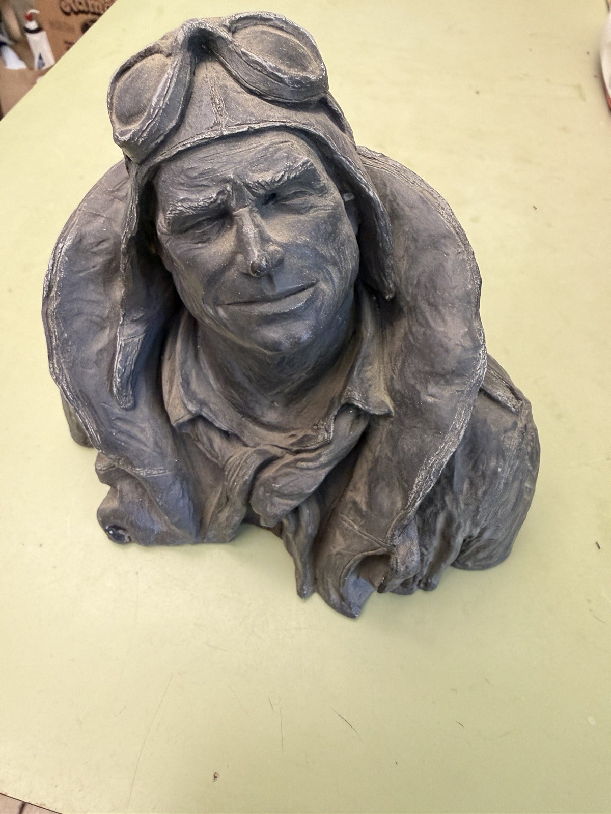 Vintage 1973 Michael Garman Pilot Aviator Bust Statue Vintage 1973 Michael Garman Pilot Aviator Bust Statue