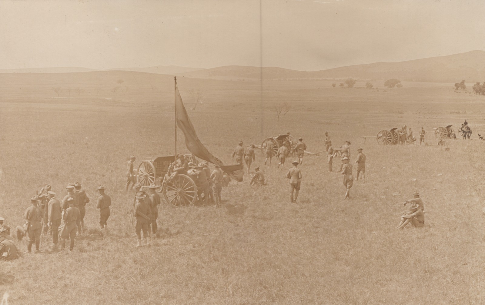 Field Artillery Battery RPPC Real Photo Postcard c1910s Soldiers Guns Military