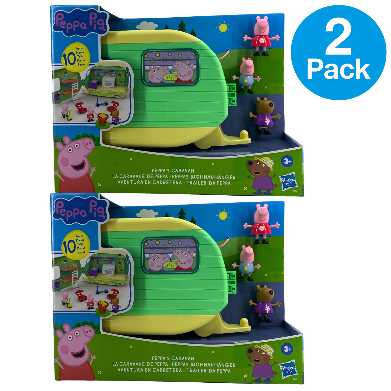 Peppa Pig Peppa\'s Caravan Transforming Playset Toy 2 Pack New Peppa Pig Peppa\'s Caravan Transforming Playset Toy 2 Pack New